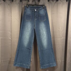 Classic Blue Wide-Leg Women Jeans Size M